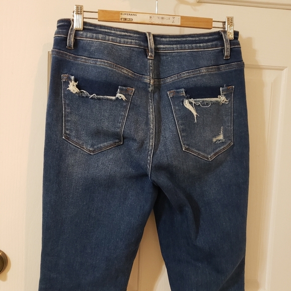 Flying Monkey Blue Straight Leg Jeans with Distressed Details - Picture 4 of 9